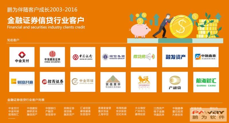 【金融證券信貸行業】鵬為10年成功客戶盤點